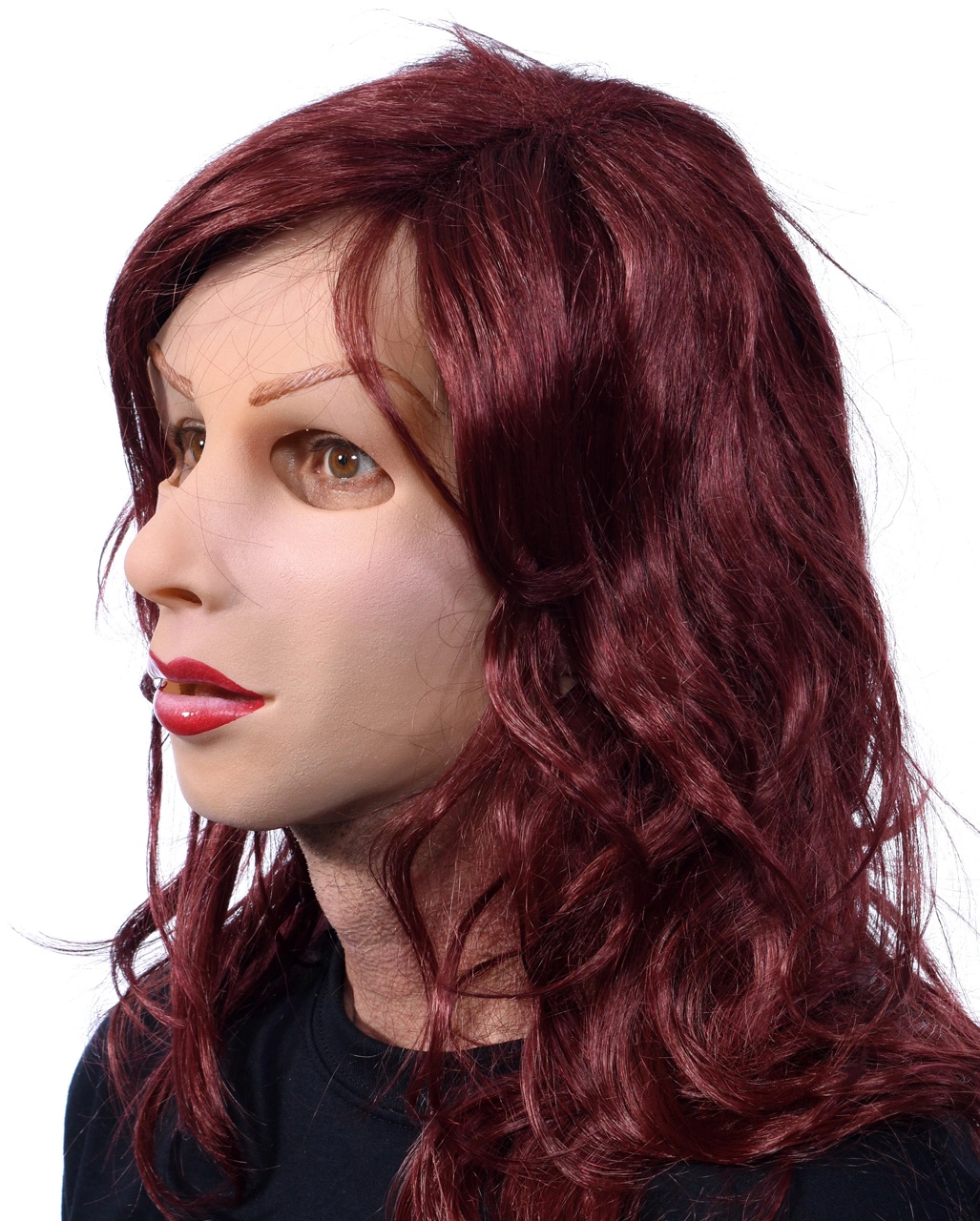 Frauen Latex-Maske Mit Langhaarperücke 2 Frauen Latex-Maske Mit Langhaarperücke – Bild 2