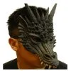 Schwarze Drachen Halbmaske