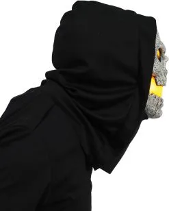 Gelbe Flammen Skull LED Maske -Deutschland Halloween Masken Verkäufe 2023 flammen skull led maske gelb flaming skull led mask yellow halloween skelett maske 52683 3