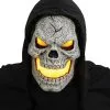 Gelbe Flammen Skull LED Maske