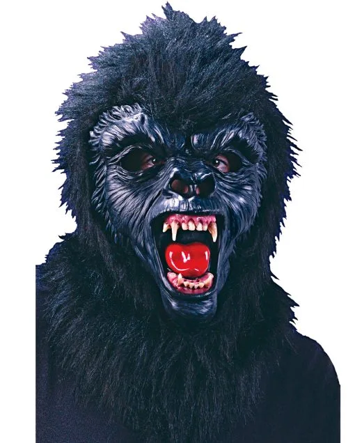 Gorilla Maske Schwarz -Deutschland Halloween Masken Verkäufe 2023 gorillamaske fuer halloween und fasching affenmaske mit scharfen zaehnen und kunstfell boeser gorilla maske 13323 01