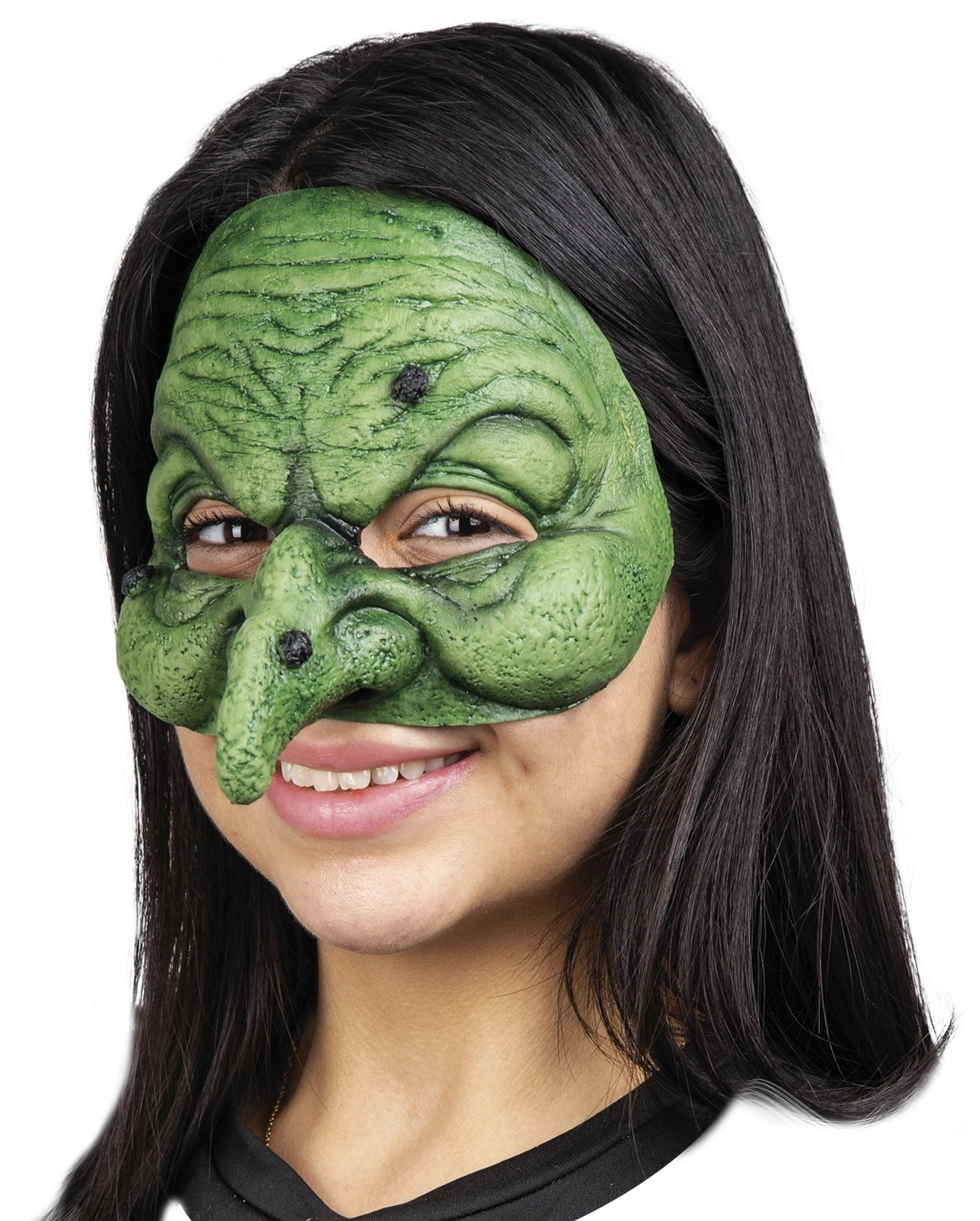 Grüne Hexen Halbmaske 1 Grüne Hexen Halbmaske