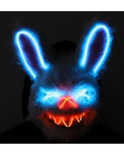 Beleuchtete Hasen LED Maske -Deutschland Halloween Masken Verkäufe 2023 neon licht bunny maske neon light bunny mask halloween horror hasen maske 53434 3