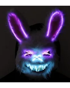 Beleuchtete Hasen LED Maske -Deutschland Halloween Masken Verkäufe 2023 neon licht bunny maske neon light bunny mask halloween horror hasen maske 53434 5