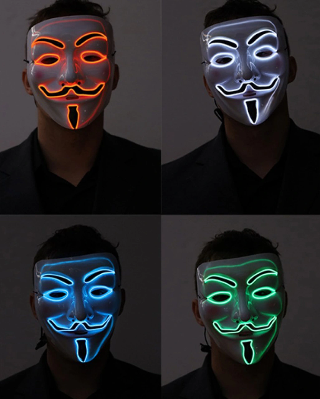 Beleuchtete Vendetta LED Maske 1 Beleuchtete Vendetta LED Maske