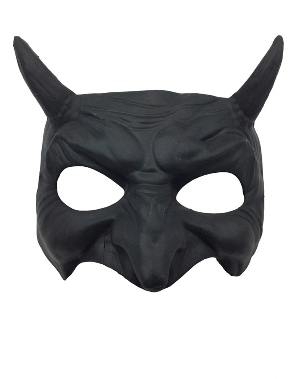 Schwarze Teufels Halbmaske Mit Hörner 1 Schwarze Teufels Halbmaske Mit Hörner