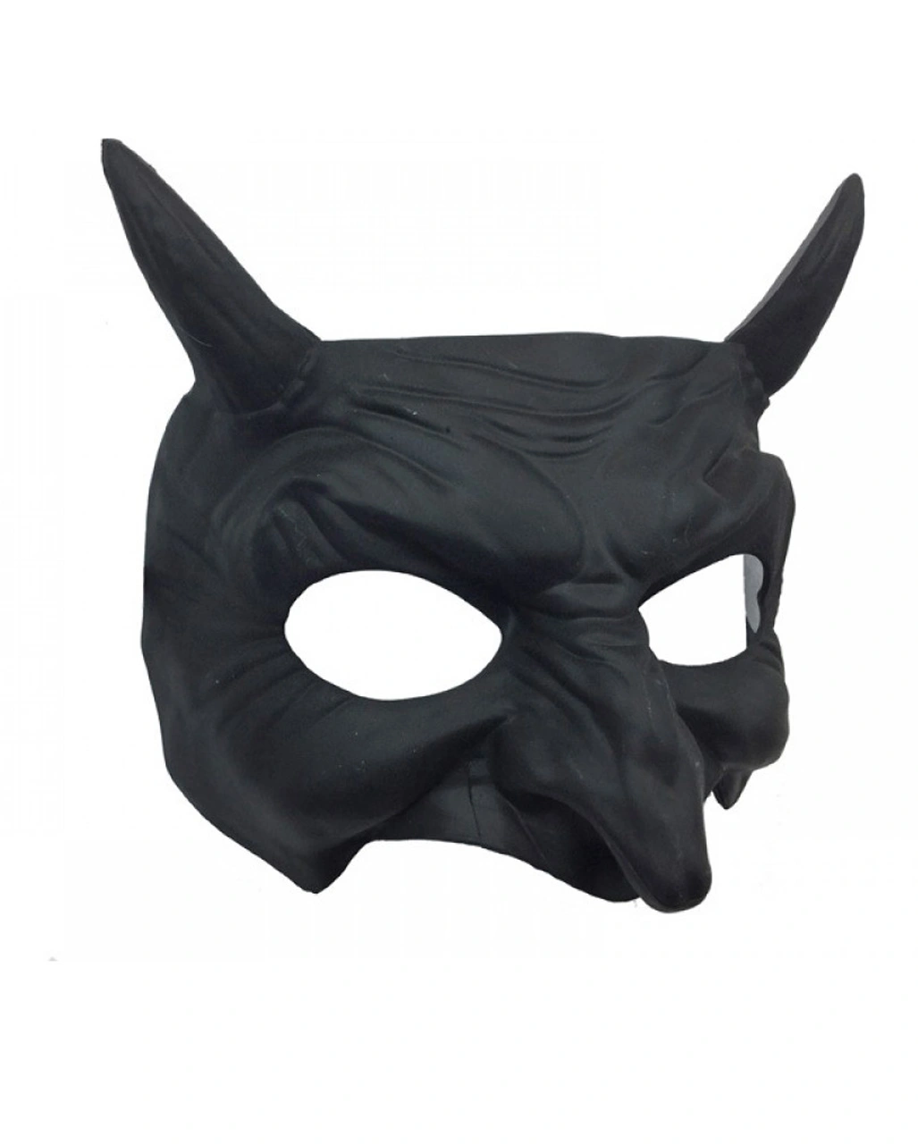 Schwarze Teufels Halbmaske Mit Hörner 2 Schwarze Teufels Halbmaske Mit Hörner – Bild 2