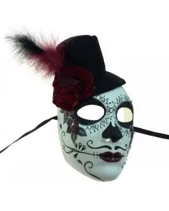 Day Of The Dead Maske Mit Mini Zylinder